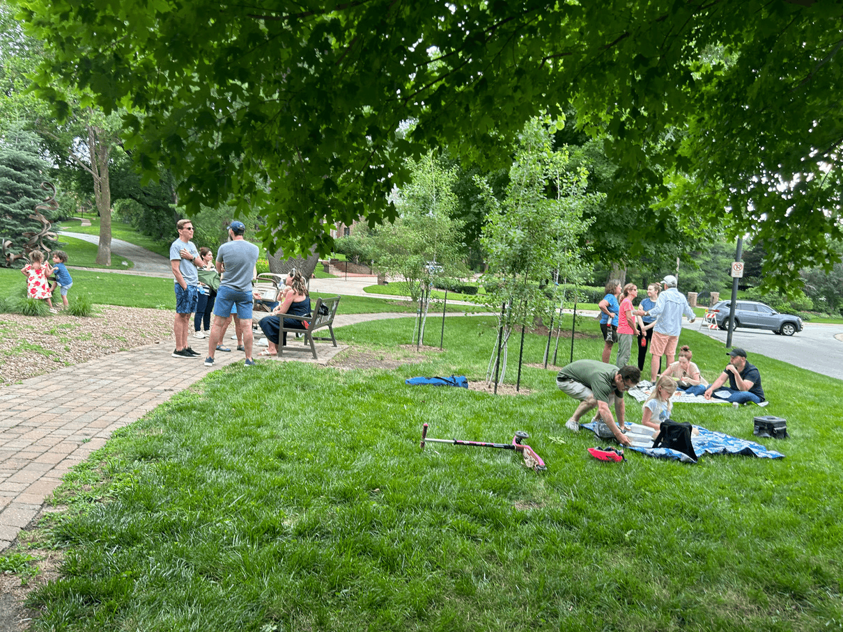 Street food evening bringing neighbors together.